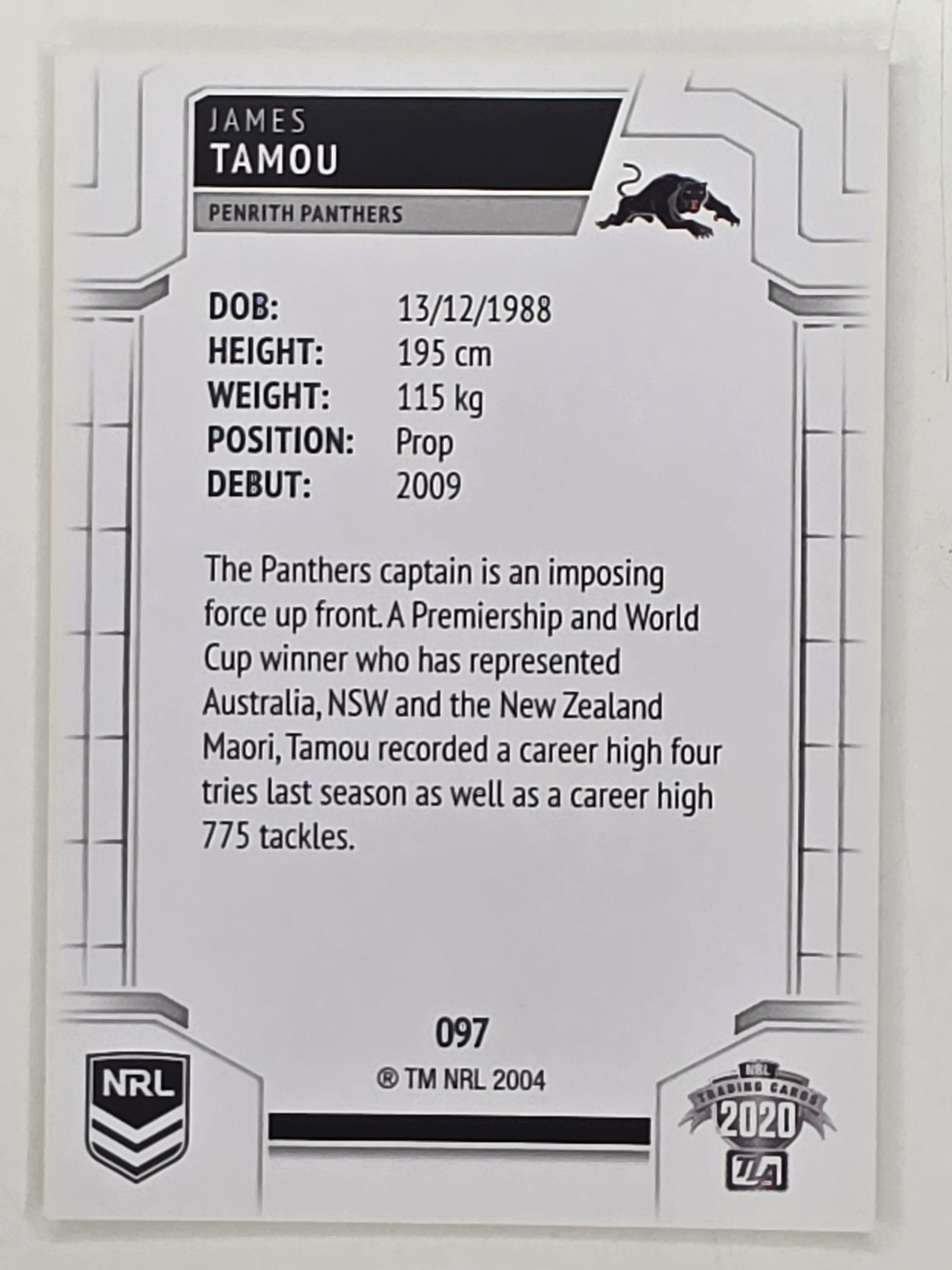NRL 2020 Elite Base Card #097 James Tamou Penrith Panthers