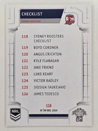 NRL 2020 Elite Base Card #118 Checklist Sydney Roosters