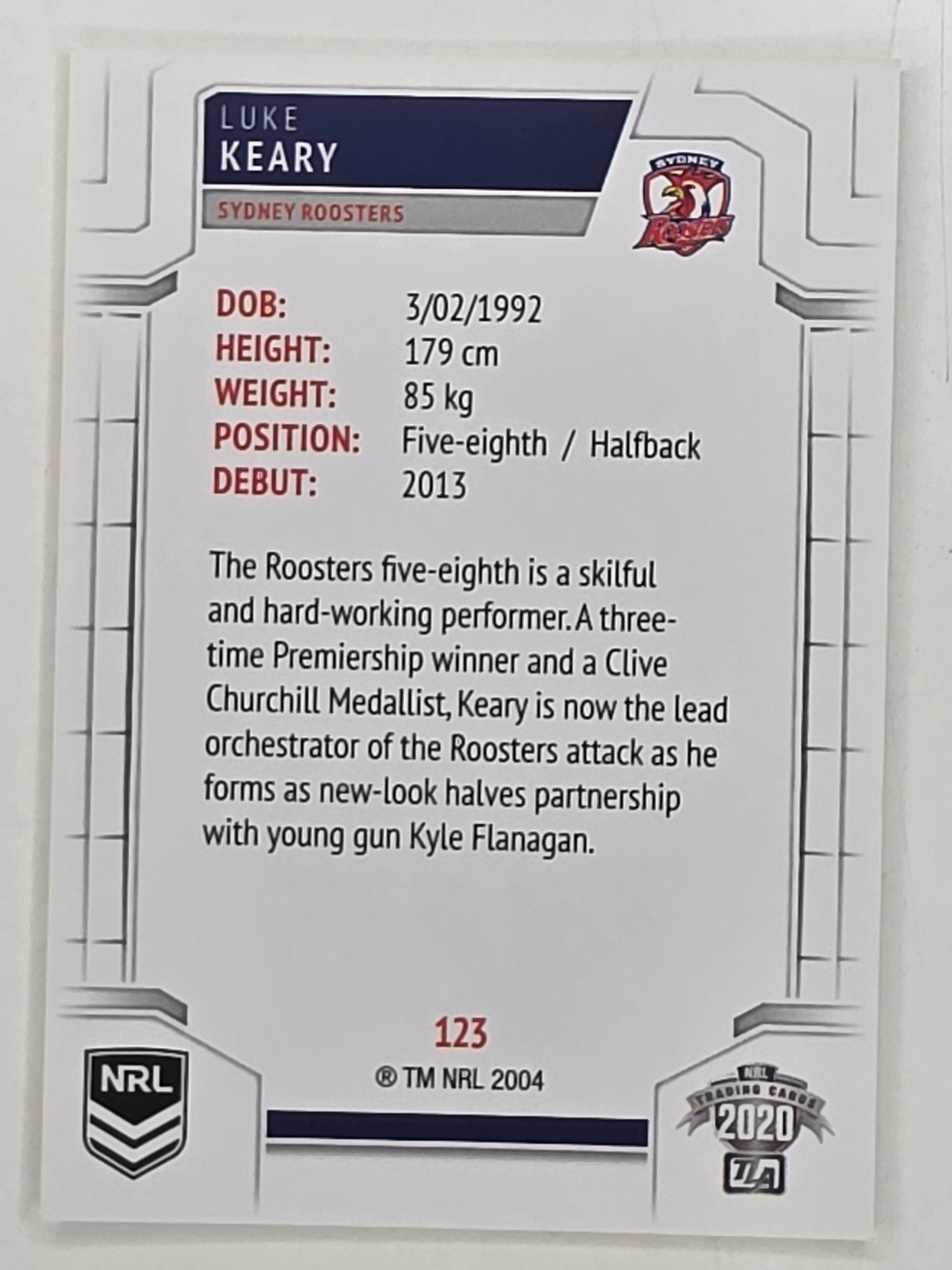 NRL 2020 Elite Base Card #123 Luke Keary Sydney Roosters