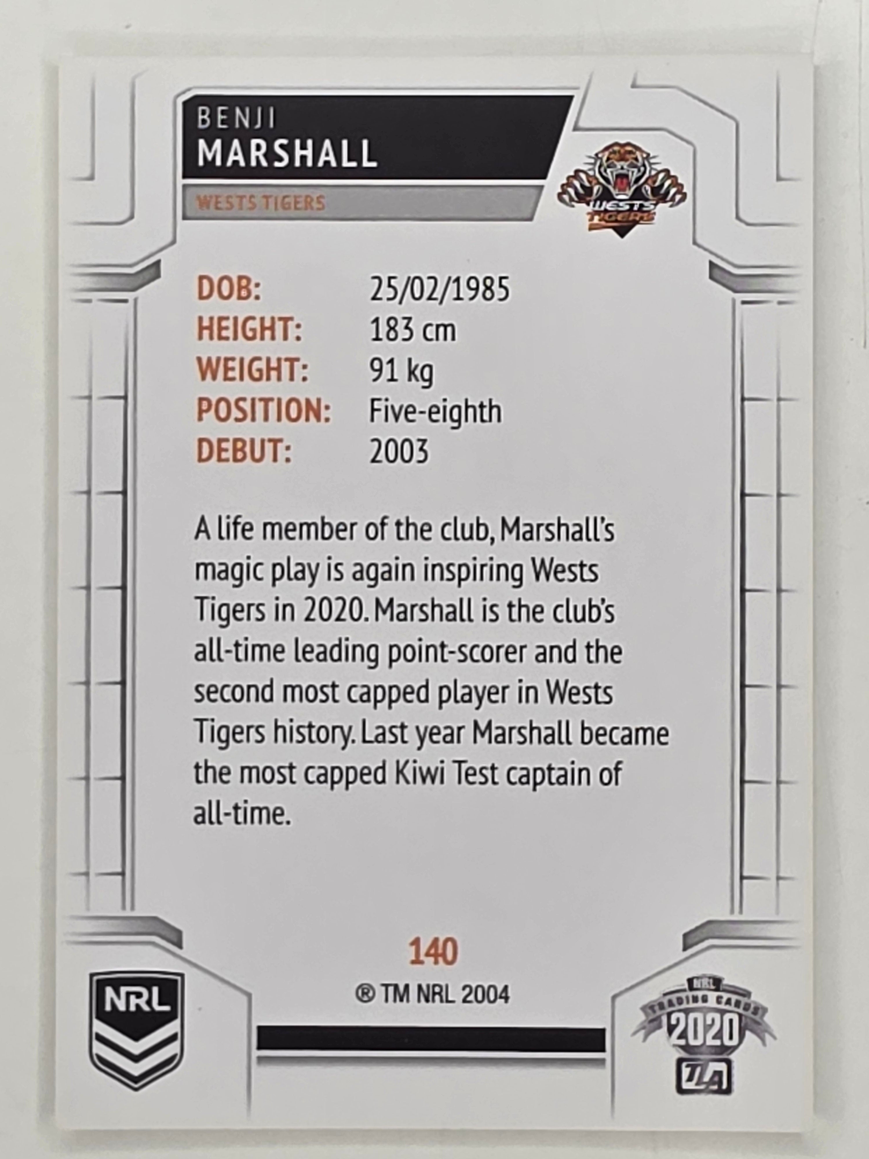 NRL 2020 Elite Base Card #140 Benji Marshall Wests Tigers