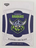 NRL 2023 Elite Base Card #010 Raiders Checklist Canberra Raiders