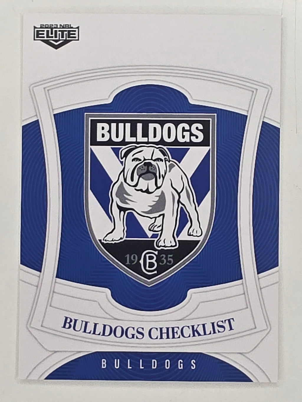 NRL 2023 Elite Base Card #019 Bulldogs Checklist Canterbury Bankstown Bulldogs