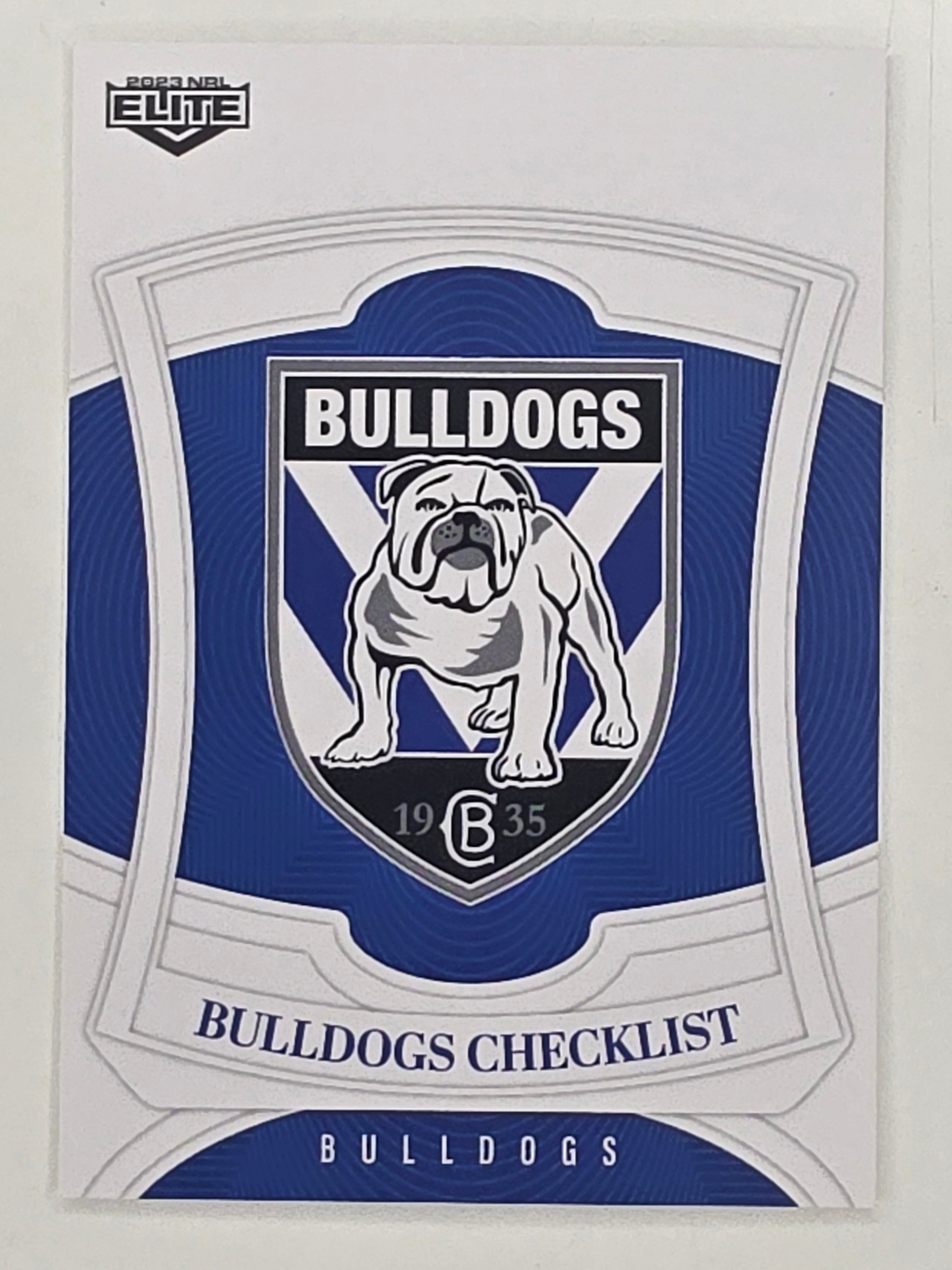 NRL 2023 Elite Base Card #019 Bulldogs Checklist Canterbury Bankstown Bulldogs