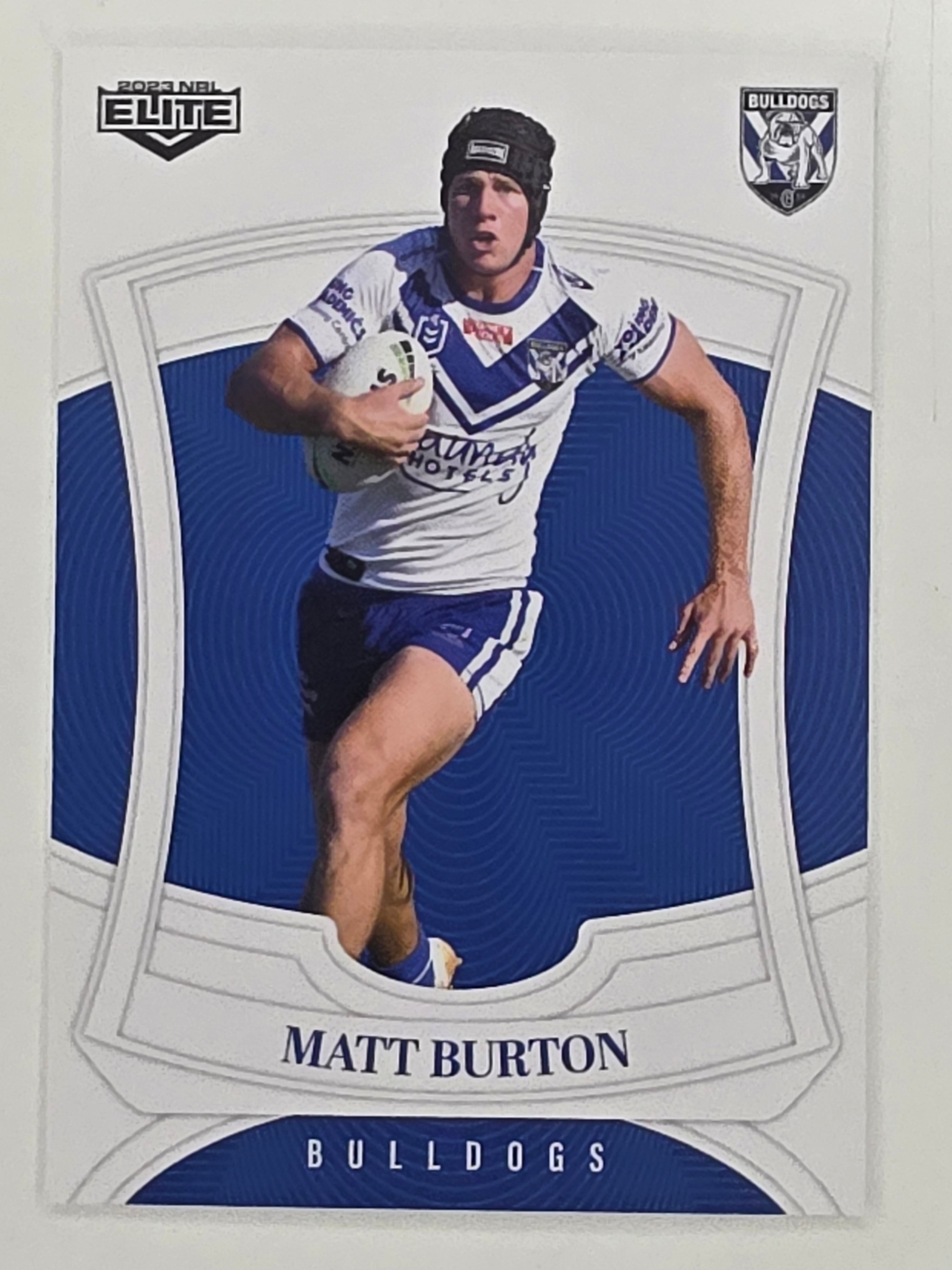 NRL 2023 Elite Base Card #022 Matt Burton Canterbury Bankstown Bulldogs
