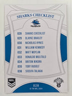 NRL 2023 Elite Base Card #028 Sharks Checklist Cronulla Sutherland Sharks