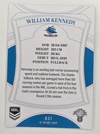 NRL 2023 Elite Base Card #031 William Kennedy Cronulla Sutherland Sharks