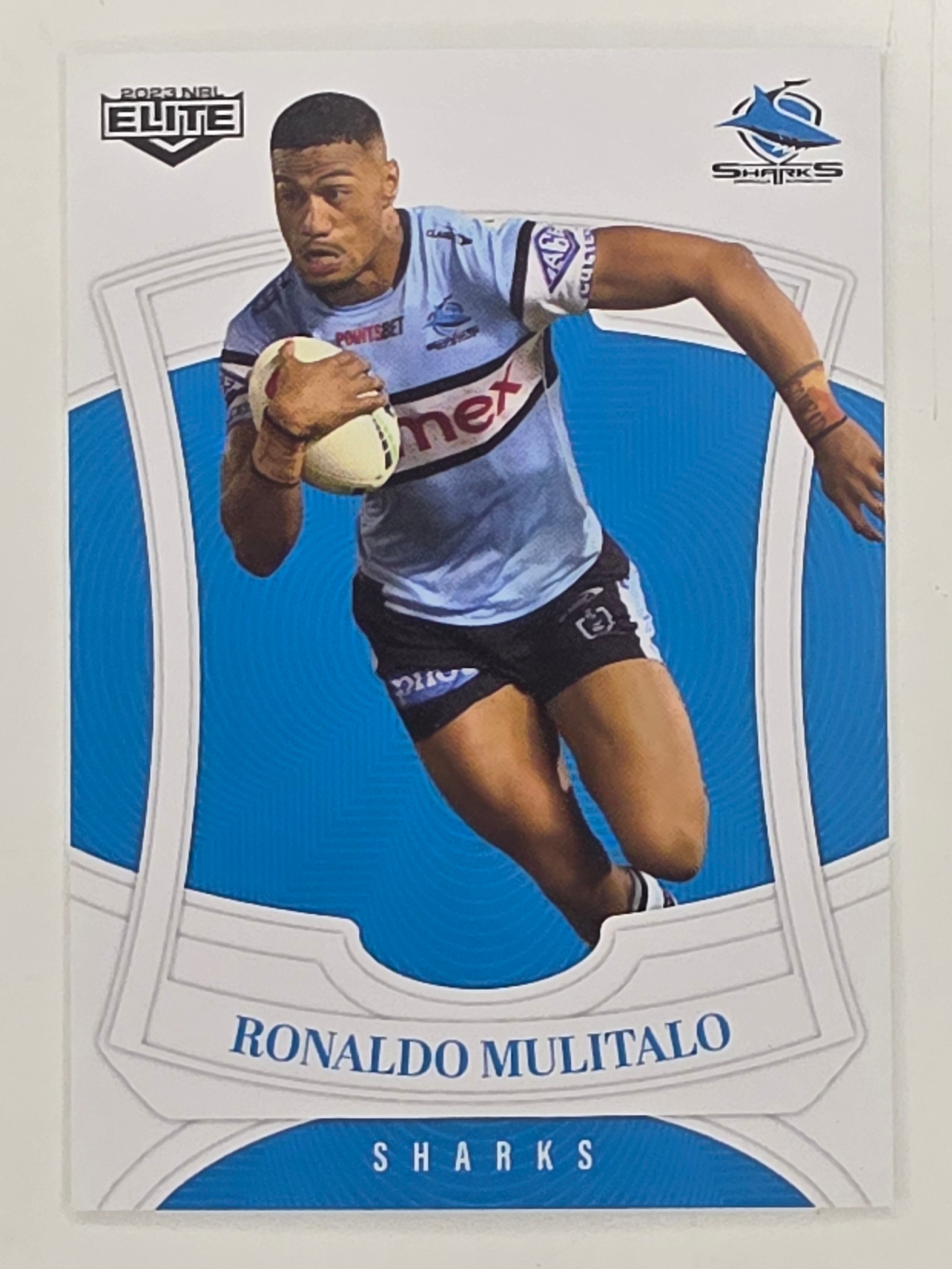NRL 2023 Elite Base Card #033 Ronaldo Mulitalo Cronulla Sutherland Sharks