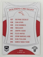 NRL 2023 Elite Base Card #037 Dolphins Checklist Dolphins