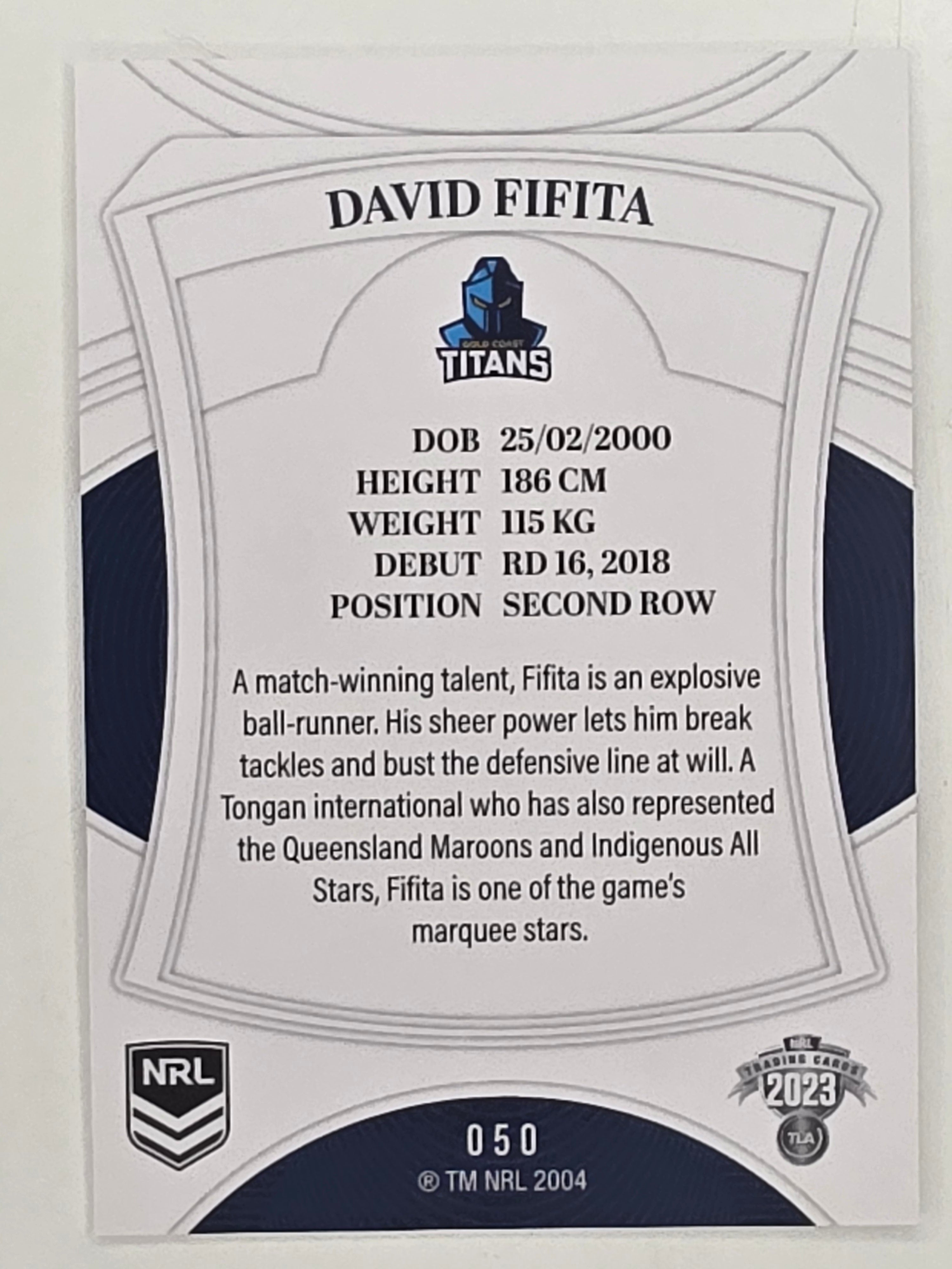 NRL 2023 Elite Base Card #050 David Fifita Gold Coast Titans