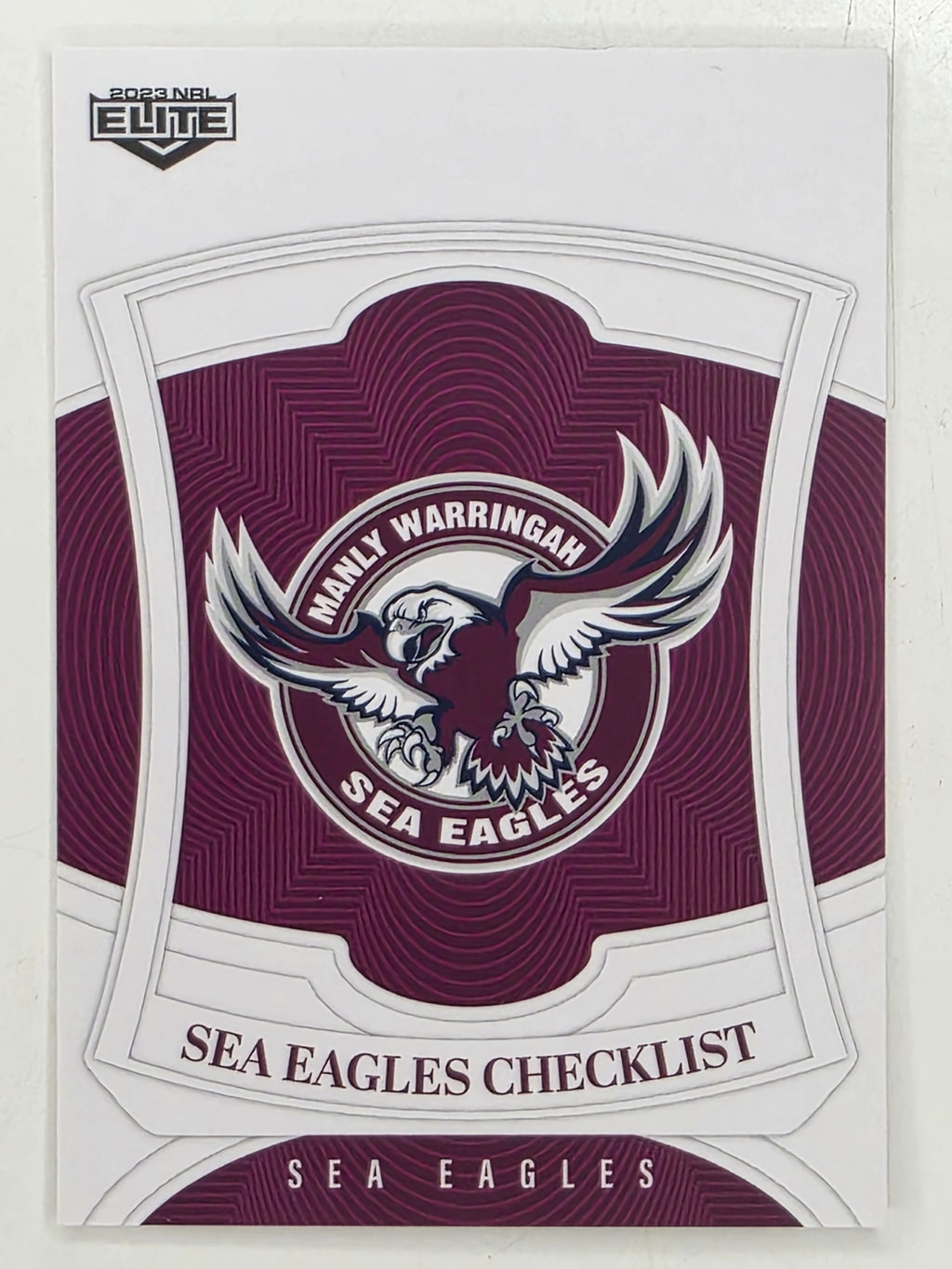 NRL 2023 Elite Base Card #055 Sea Eagles Checklist Manly Warringah Sea Eagles