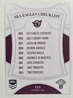 NRL 2023 Elite Base Card #055 Sea Eagles Checklist Manly Warringah Sea Eagles