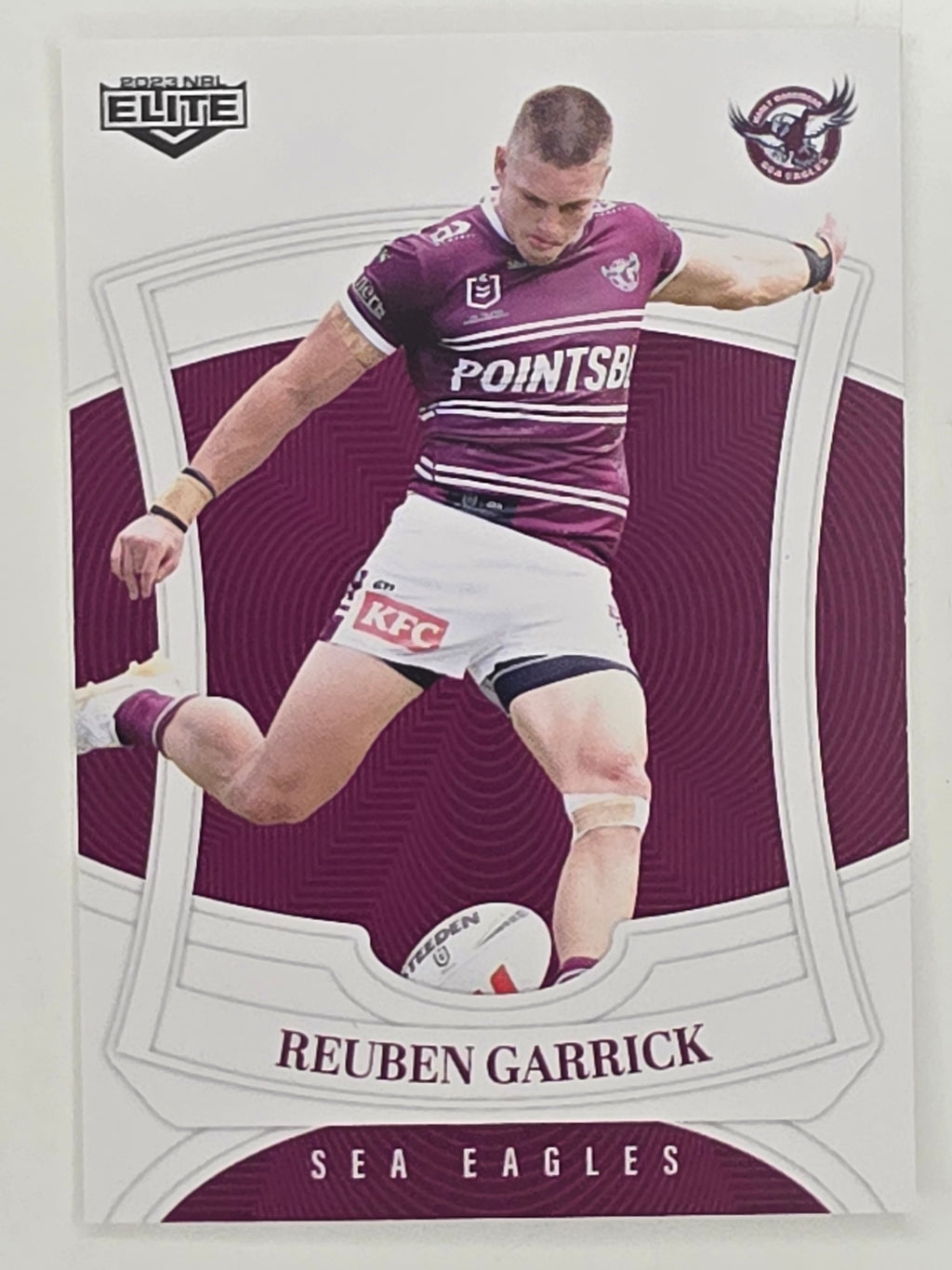 NRL 2023 Elite Base Card #058 Reuben Garrick Manly Warringah Sea Eagles