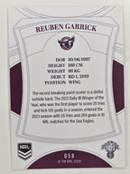 NRL 2023 Elite Base Card #058 Reuben Garrick Manly Warringah Sea Eagles
