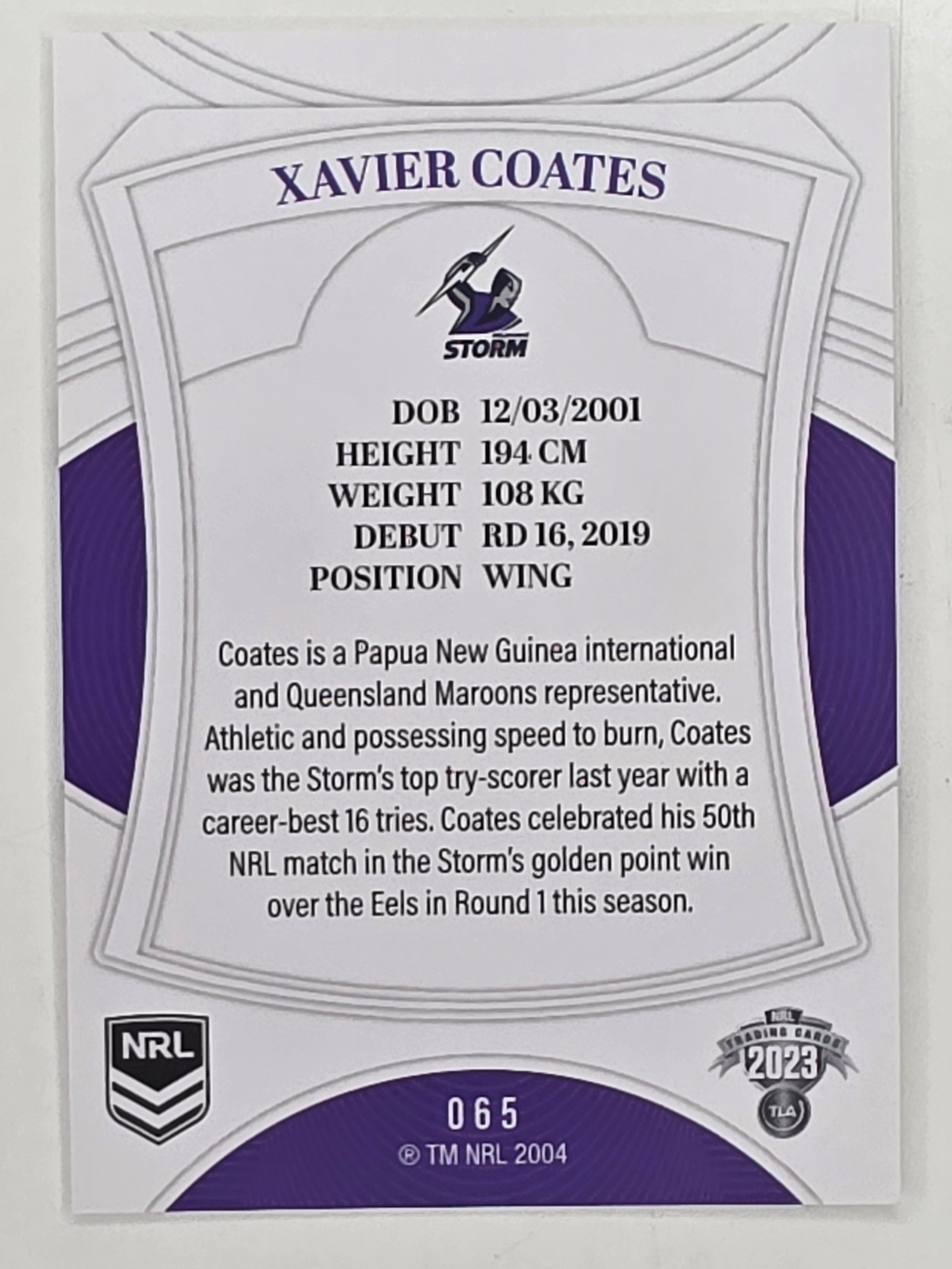 NRL 2023 Elite Base Card #065 Xavier Coates Melbourne Storm