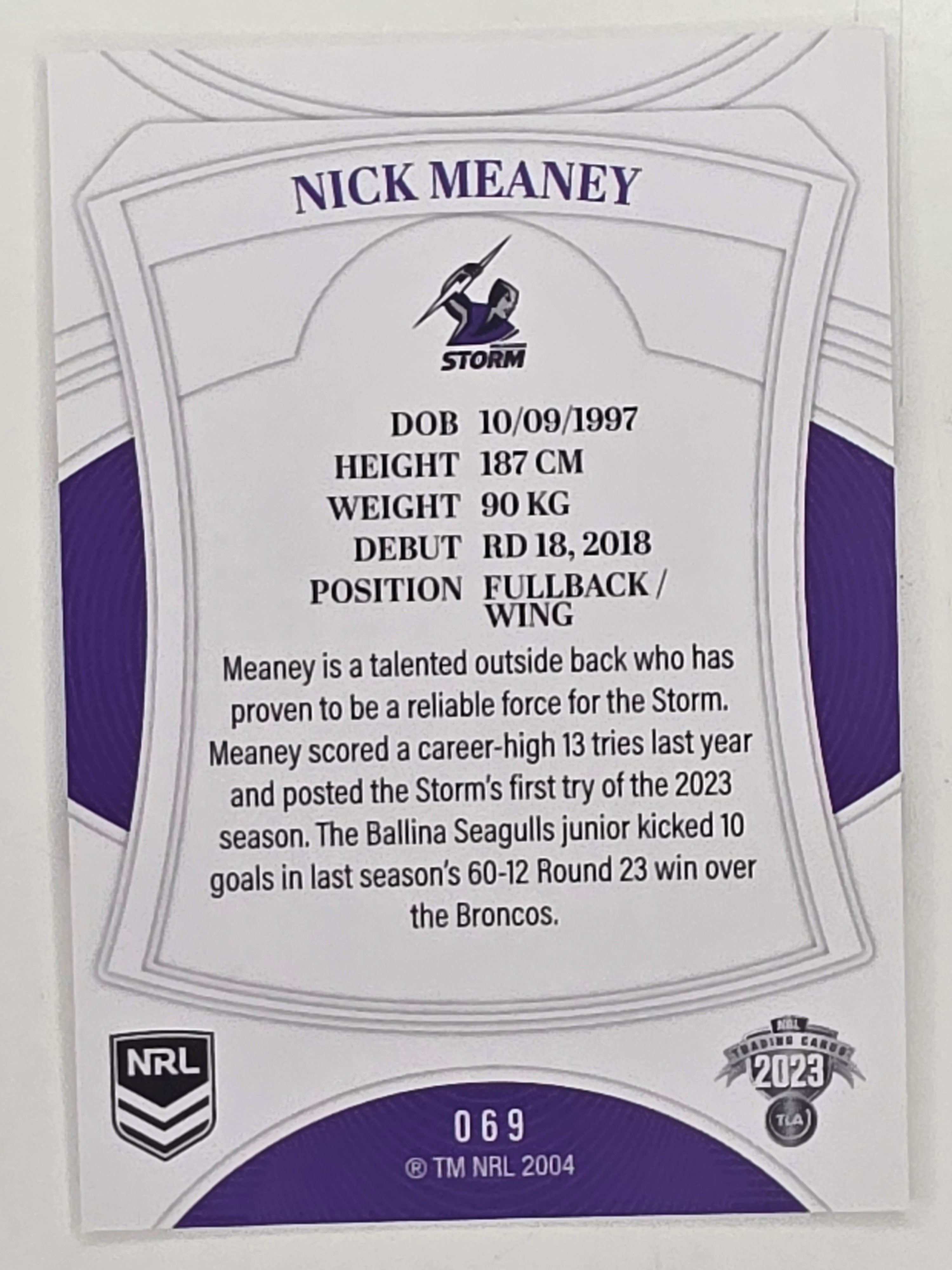 NRL 2023 Elite Base Card #069 Nick Meaney Melbourne Storm