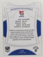NRL 2023 Elite Base Card #076 Jackson Hastings Newcastle Knights