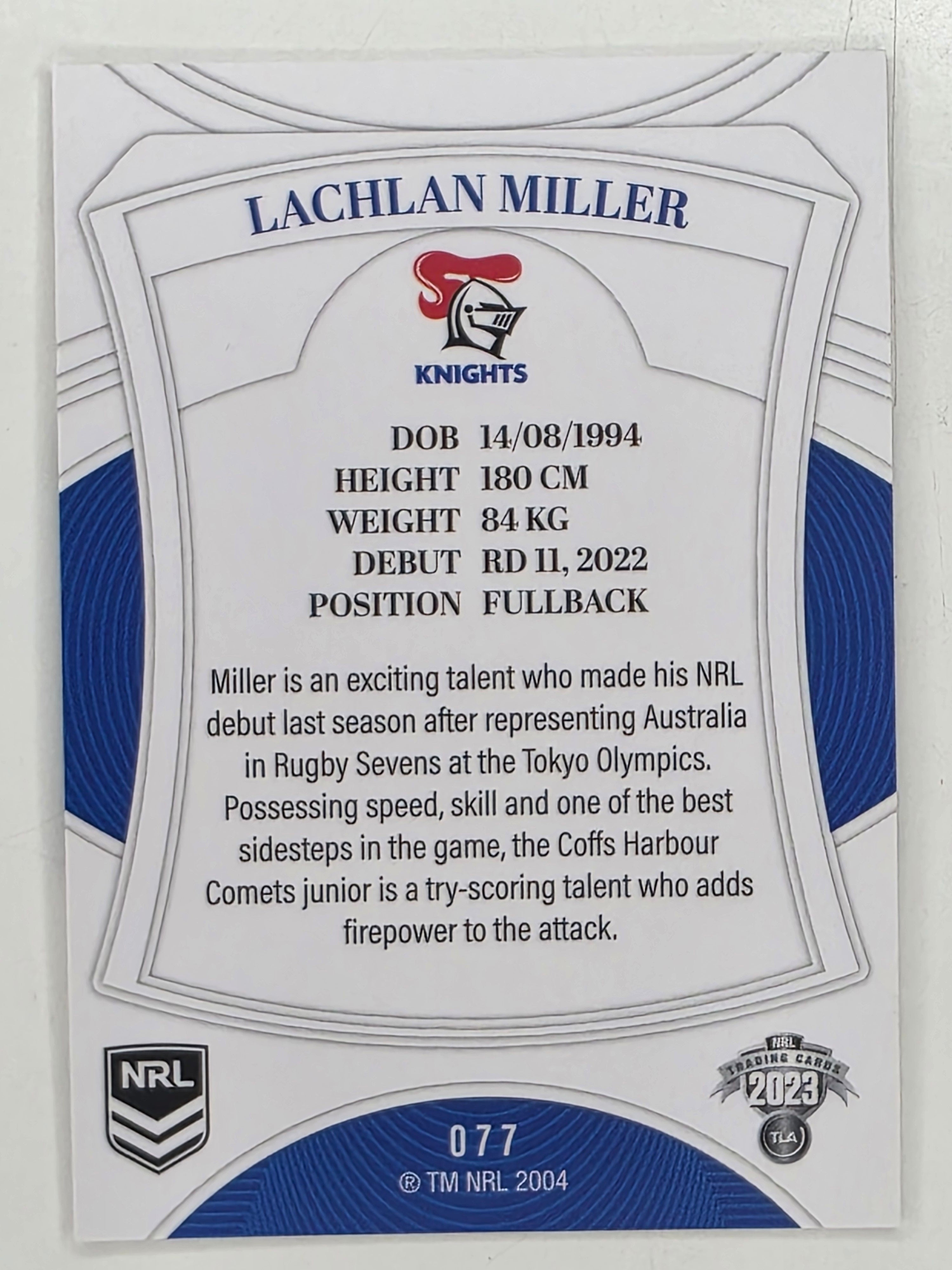NRL 2023 Elite Base Card #077 Lachlan Miller Newcastle Knights