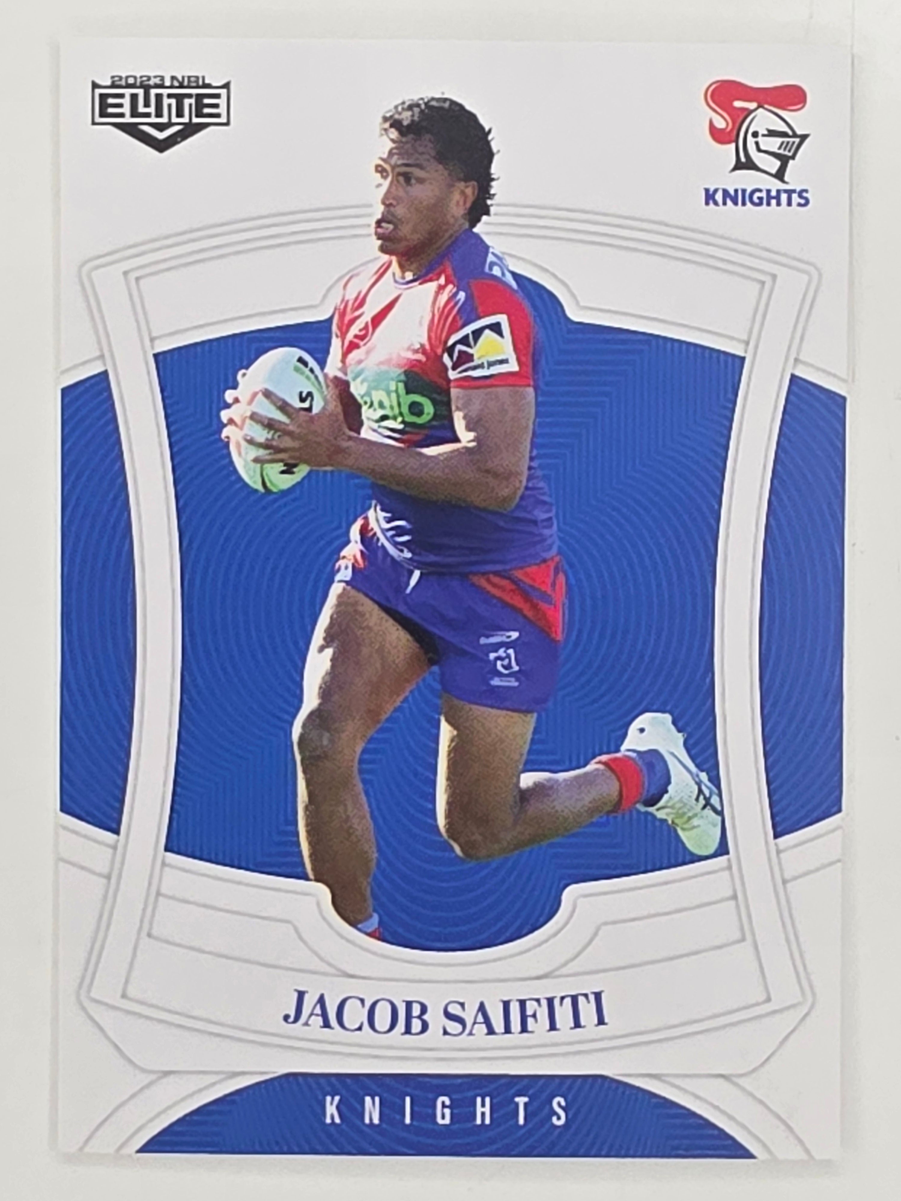 NRL 2023 Elite Base Card #080 Jacob Saifiti Newcastle Knights