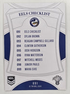 NRL 2023 Elite Base Card #091 Eels Checklist Parramatta Eels
