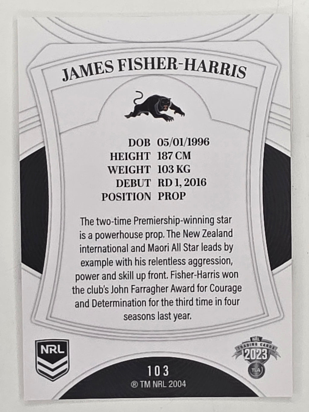 NRL 2023 Elite Base Card #103 James Fisher-Harris Penrith Panthers