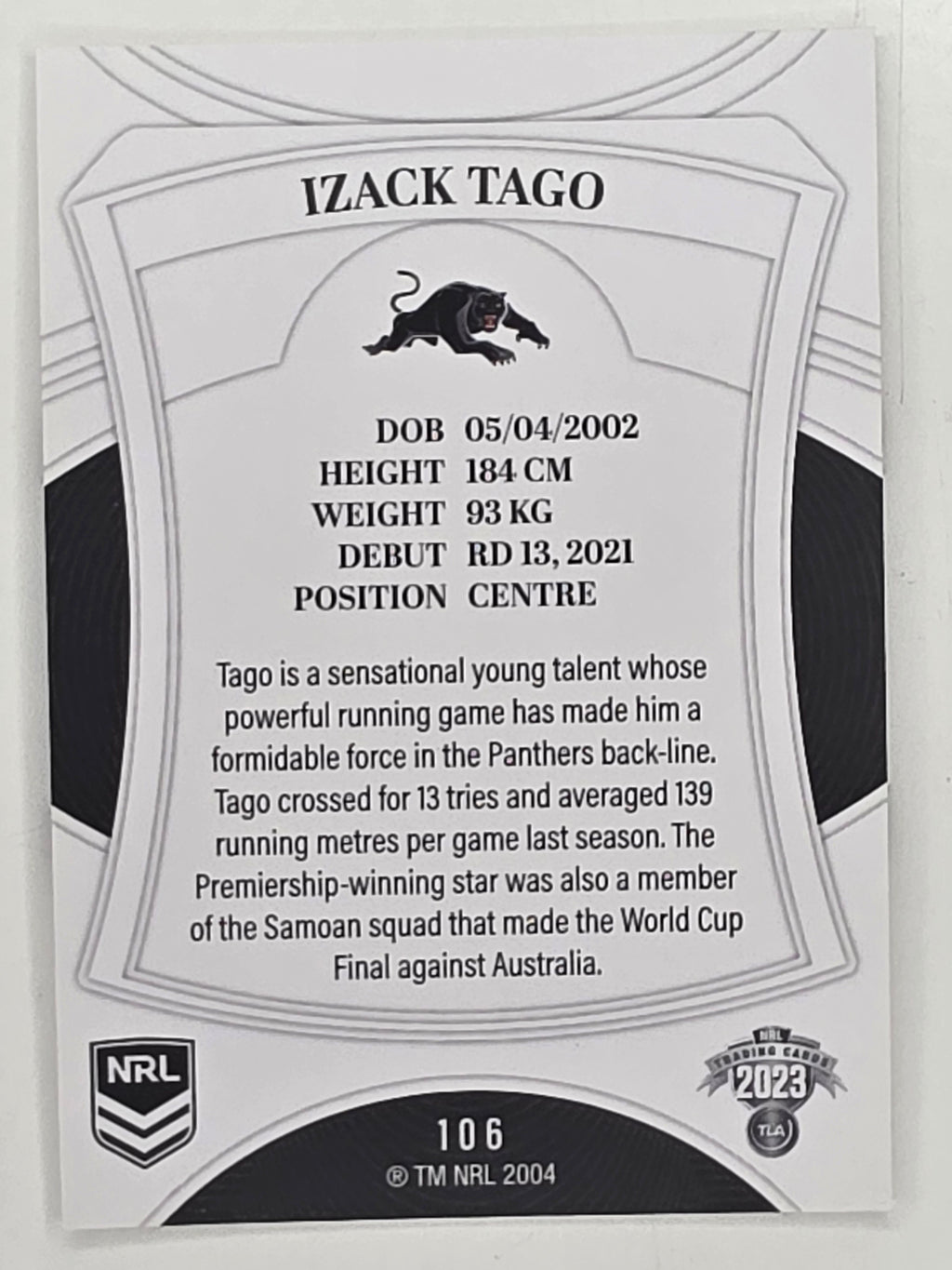 NRL 2023 Elite Base Card #106 Izack Tago Penrith Panthers