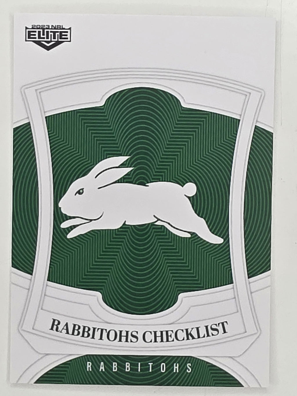 NRL 2023 Elite Base Card #109 Rabbitohs Checklist South Sydney Rabbitohs