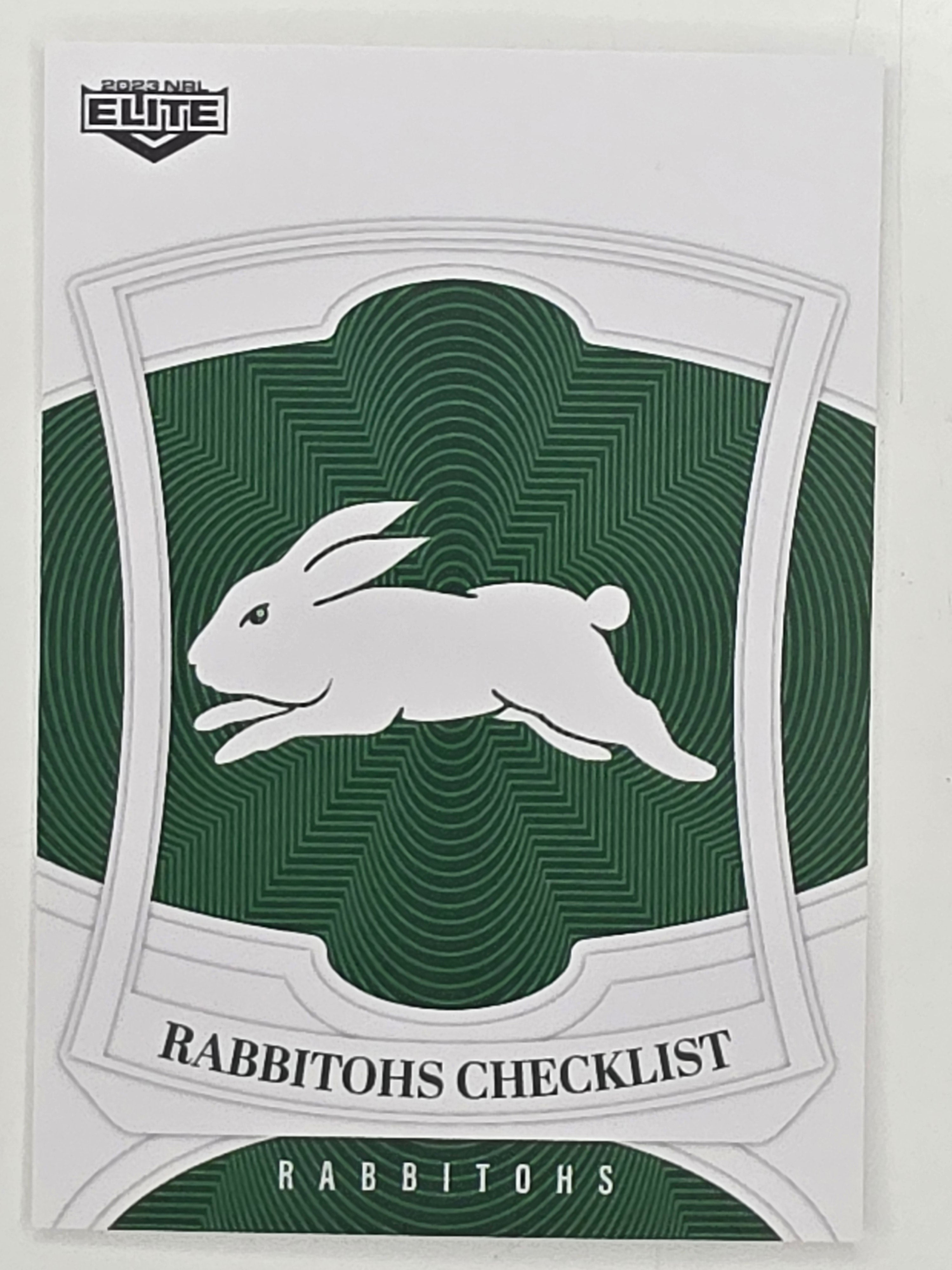 NRL 2023 Elite Base Card #109 Rabbitohs Checklist South Sydney Rabbitohs