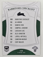 NRL 2023 Elite Base Card #109 Rabbitohs Checklist South Sydney Rabbitohs