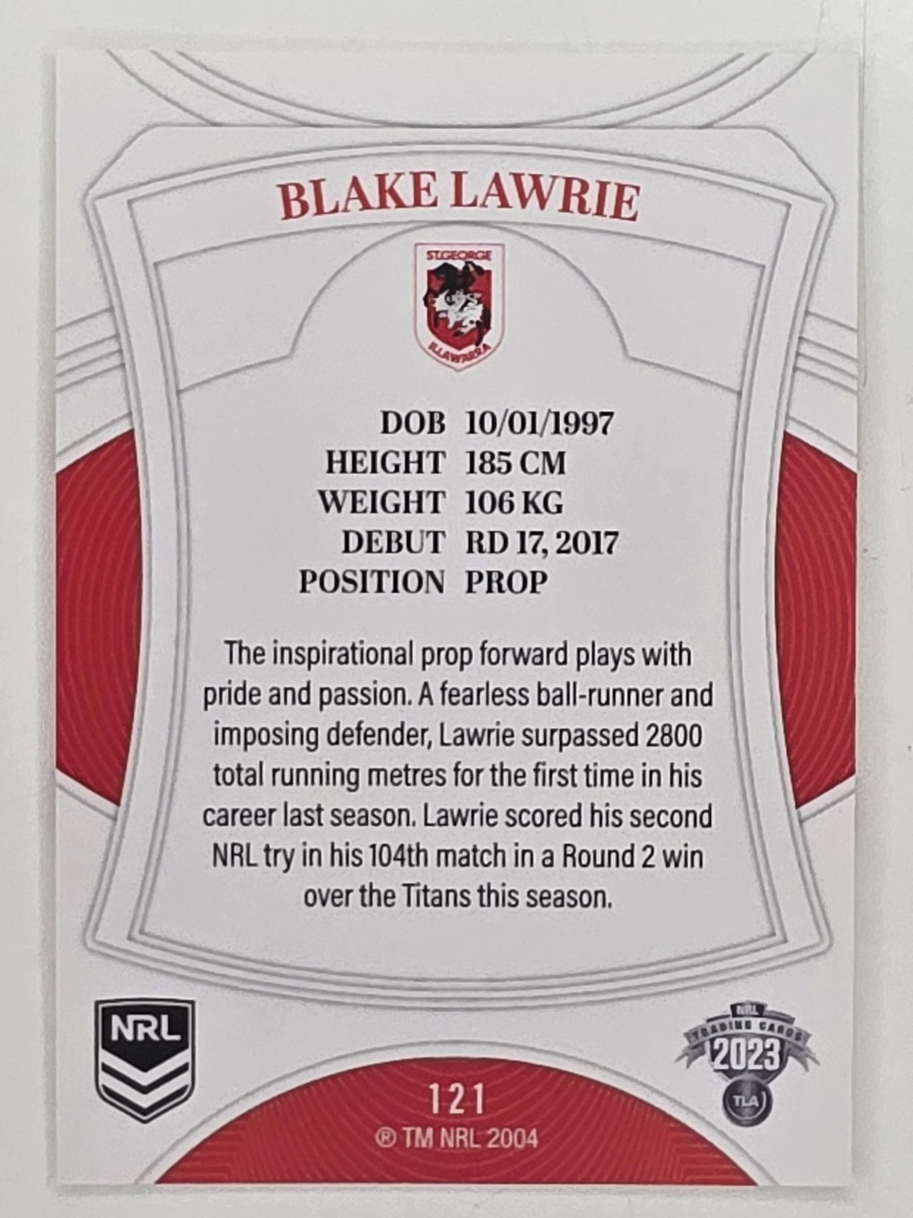 NRL 2023 Elite Base Card #121 Blake Lawrie St George Illawarra Dragons