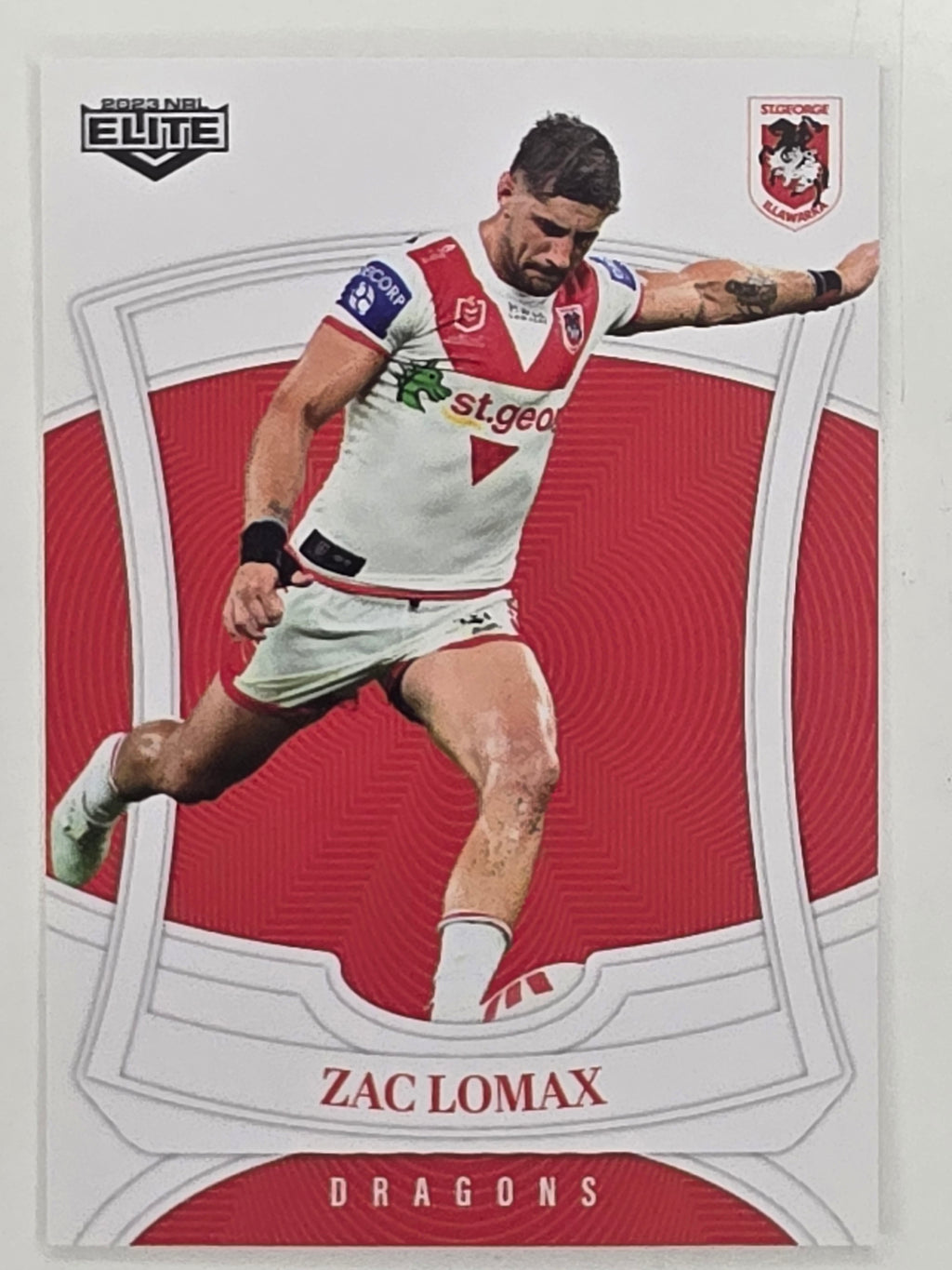 NRL 2023 Elite Base Card #122 Zac Lomax St George Illawarra Dragons