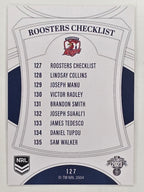 NRL 2023 Elite Base Card #127 Roosters Checklist Sydney Roosters
