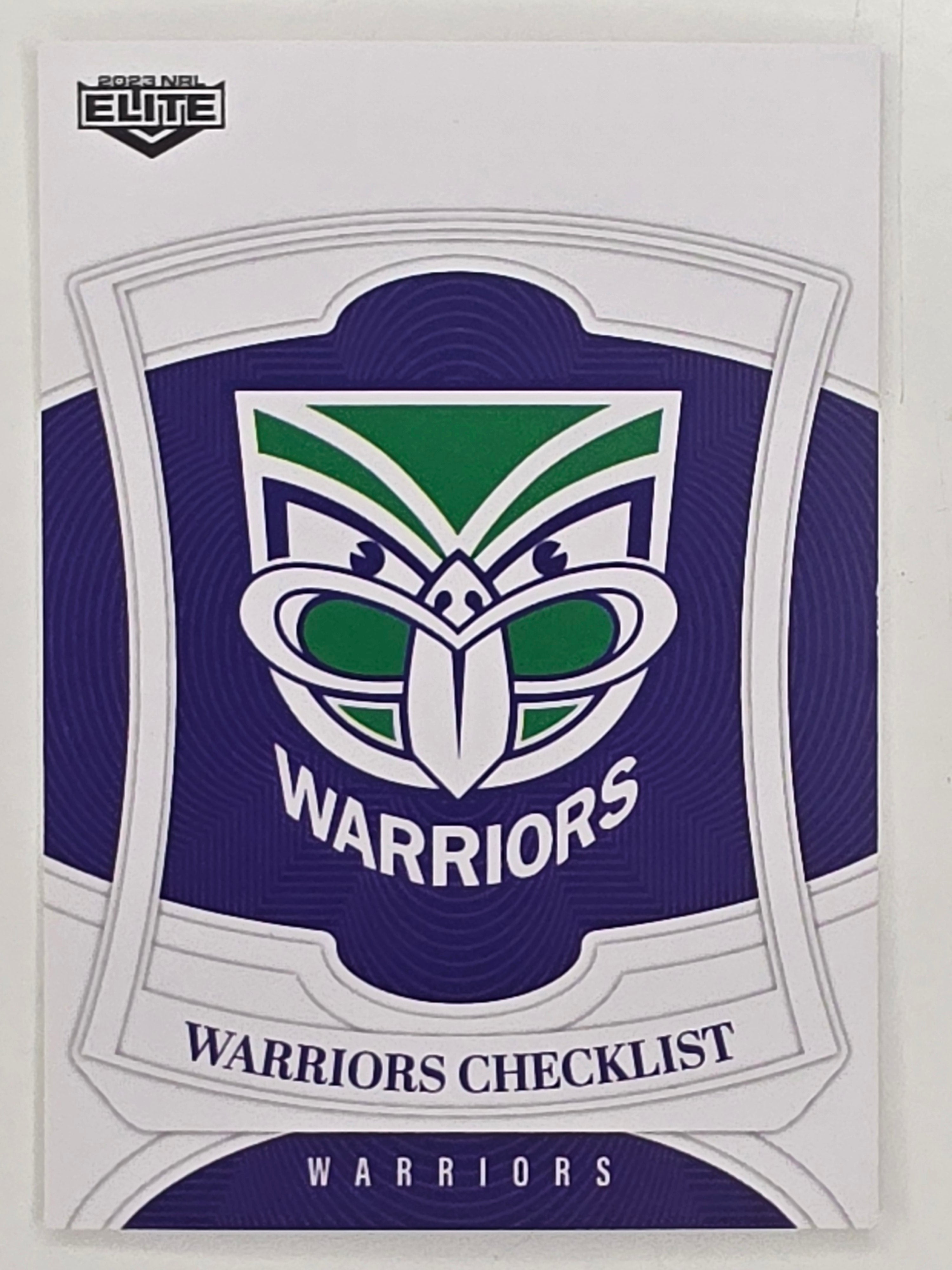 NRL 2023 Elite Base Card #136 Warriors Checklist New Zealand Warriors