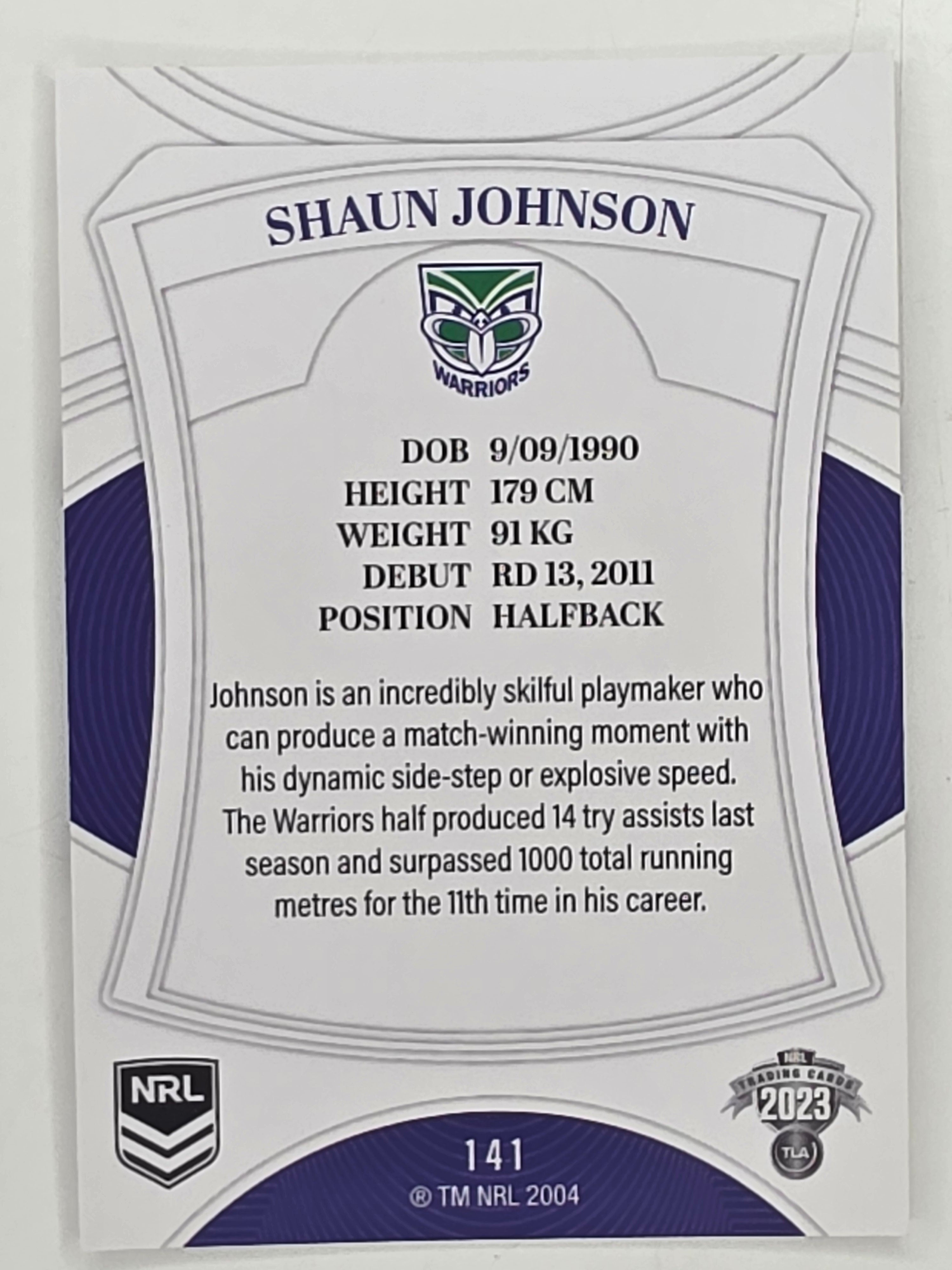 NRL 2023 Elite Base Card #141 Shaun Johnson New Zealand Warriors