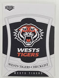 NRL 2023 Elite Base Card #145 Wests Tigers Checklist Wests Tigers