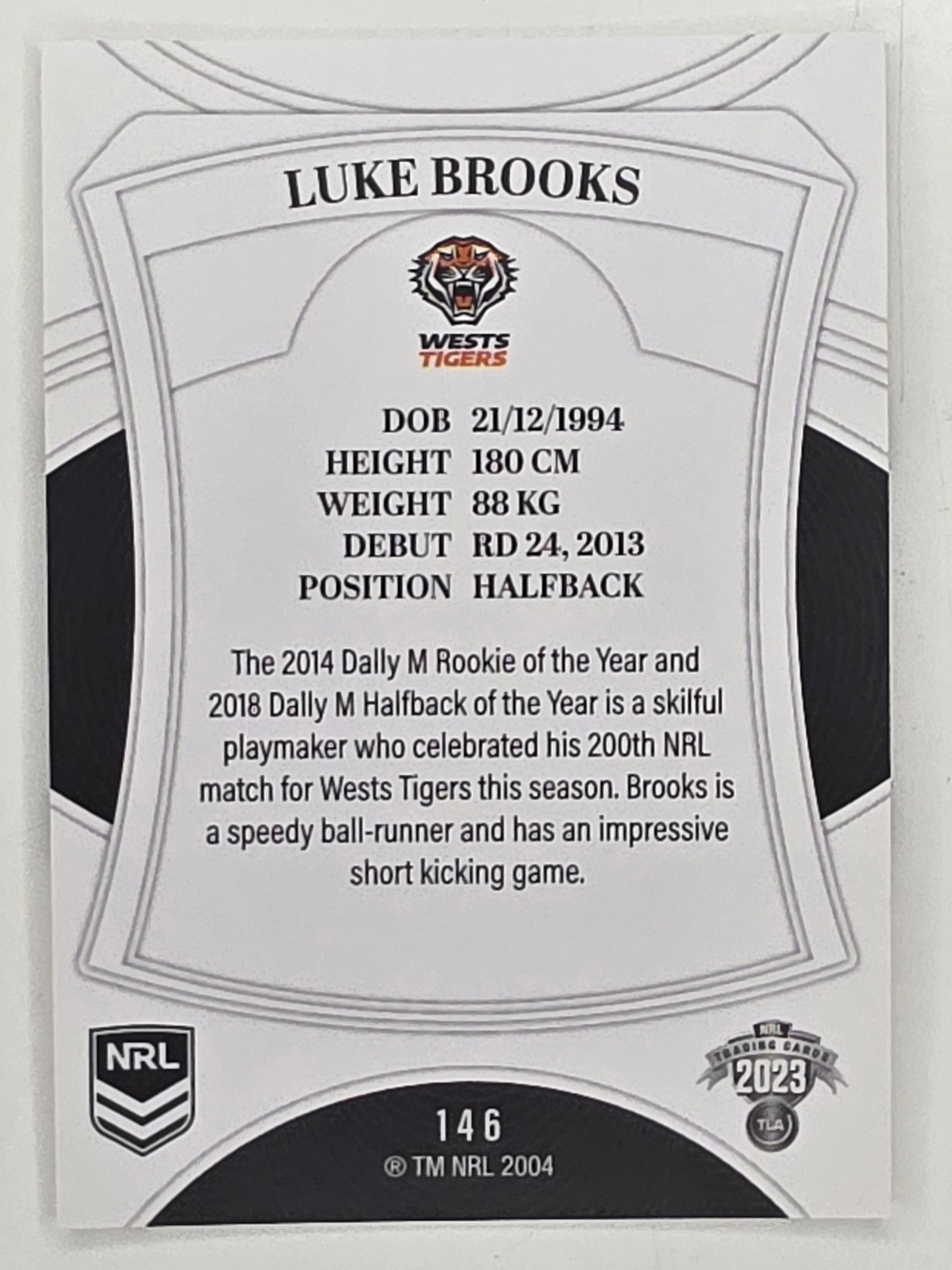 NRL 2023 Elite Base Card #146 Luke Brooks Wests Tigers