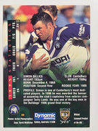 NRL 1996 Dynamic Series 2 Base Card #030 Simon Gillies Canterbury Bankstown Bulldogs