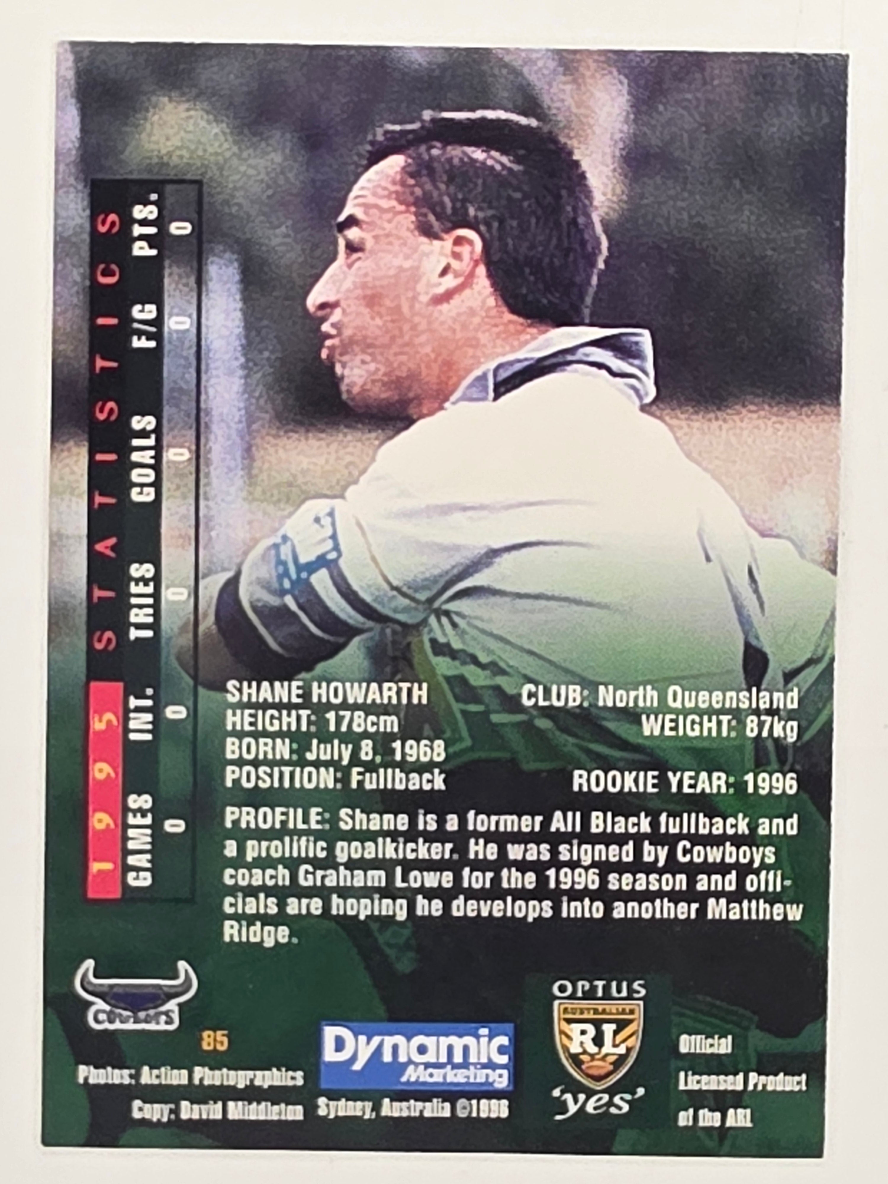 NRL 1996 Dynamic Series 2 Base Card #085 Shane Howarth North Queensland Cowboys