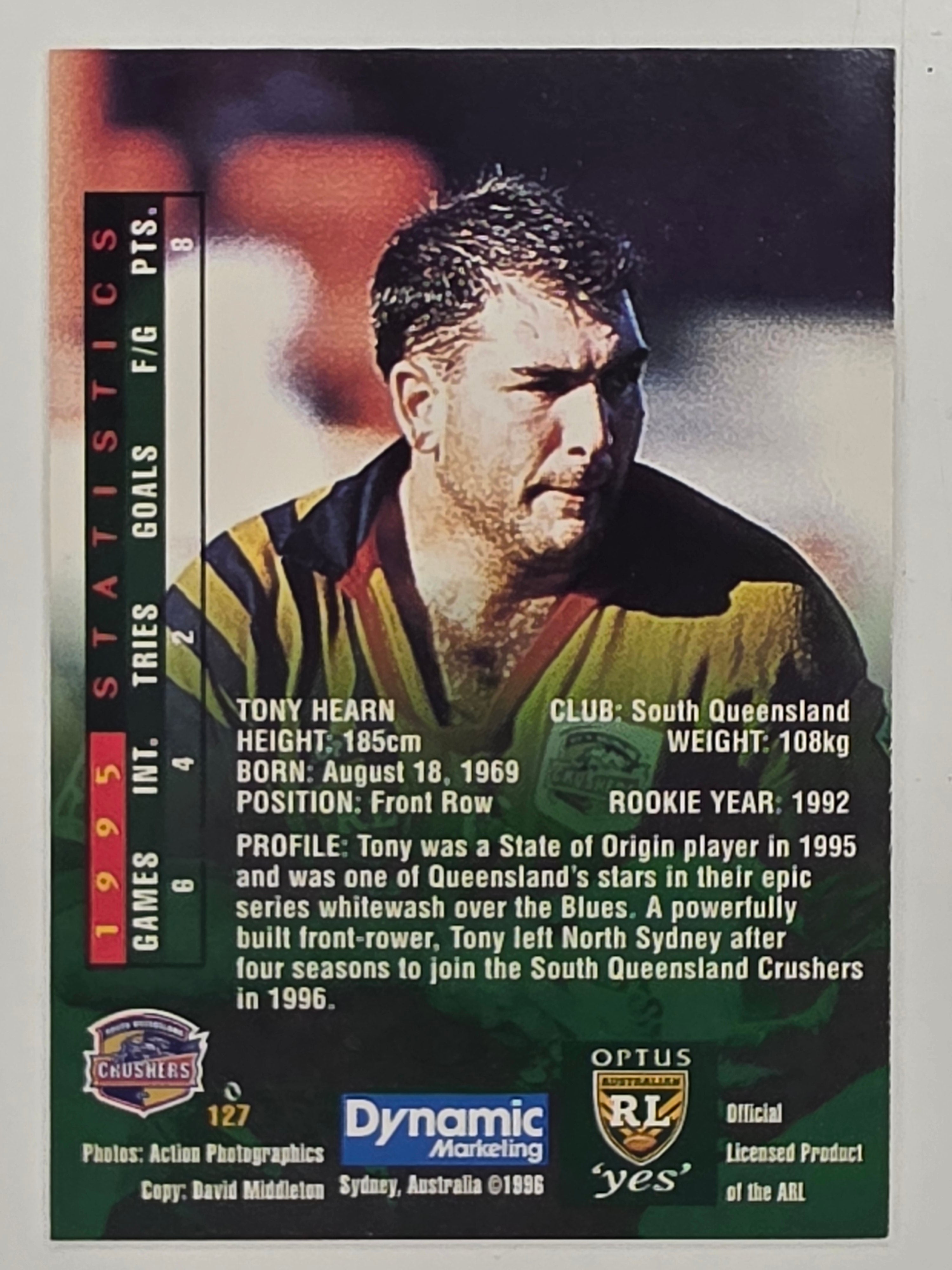 NRL 1996 Dynamic Series 2 Base Card #127 Tony Hearn South Queensland Crushers