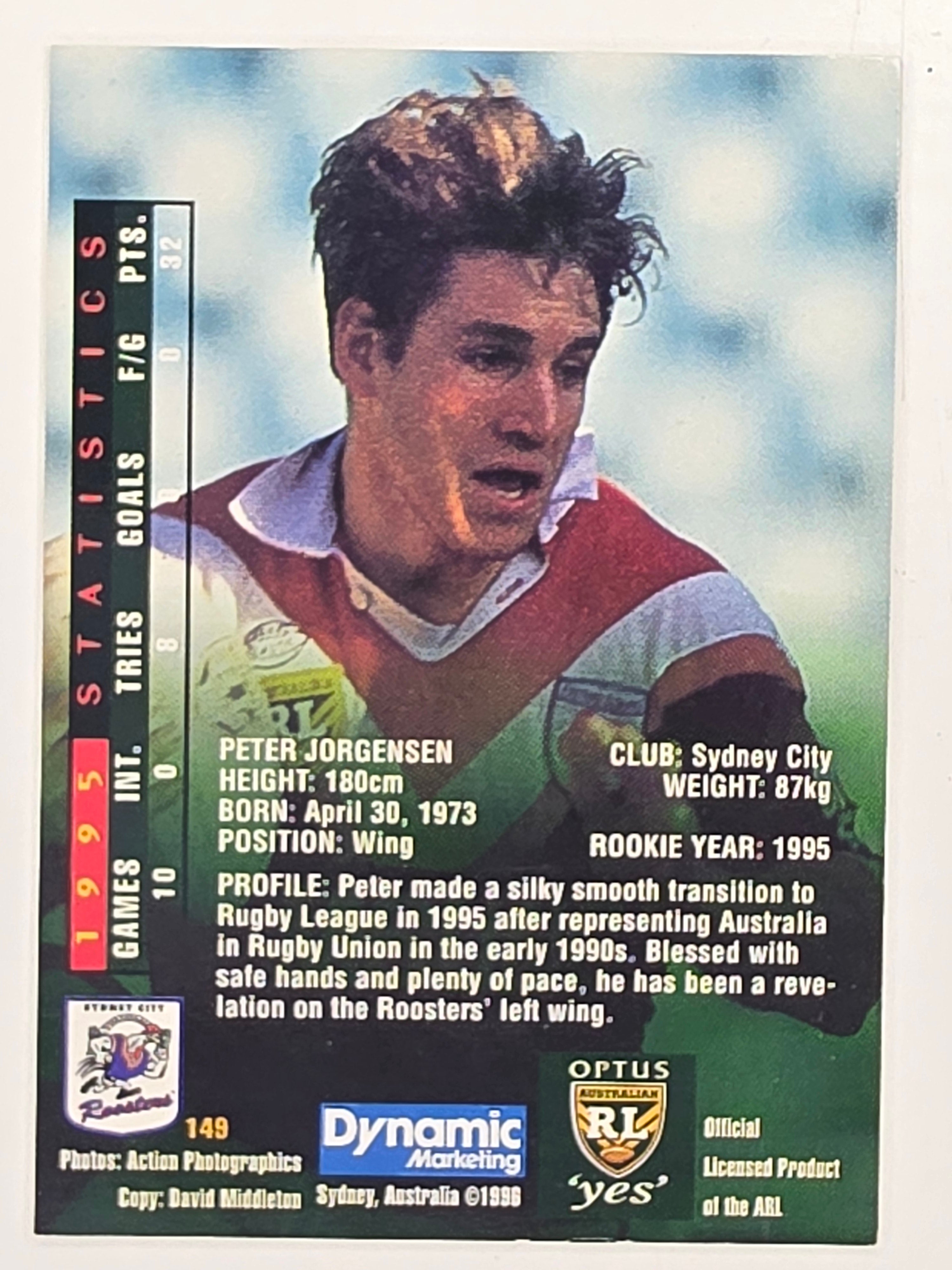NRL 1996 Dynamic Series 2 Base Card #149 Peter Jorgensen Sydney City Roosters