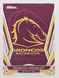 NRL 2023 Traders Titanium Base Card #001 Broncos Checklist Brisbane Broncos