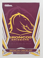 NRL 2023 Traders Titanium Base Card #001 Broncos Checklist Brisbane Broncos