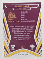 NRL 2023 Traders Titanium Base Card #007 Payne Haas Brisbane Broncos