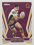 NRL 2023 Traders Titanium Base Card #009 Kotoni Staggs Brisbane Broncos