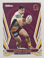 NRL 2023 Traders Titanium Base Card #009 Kotoni Staggs Brisbane Broncos
