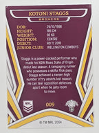 NRL 2023 Traders Titanium Base Card #009 Kotoni Staggs Brisbane Broncos