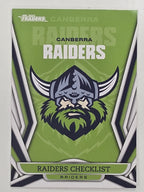 NRL 2023 Traders Titanium Base Card #011 Raiders Checklist Canberra Raiders