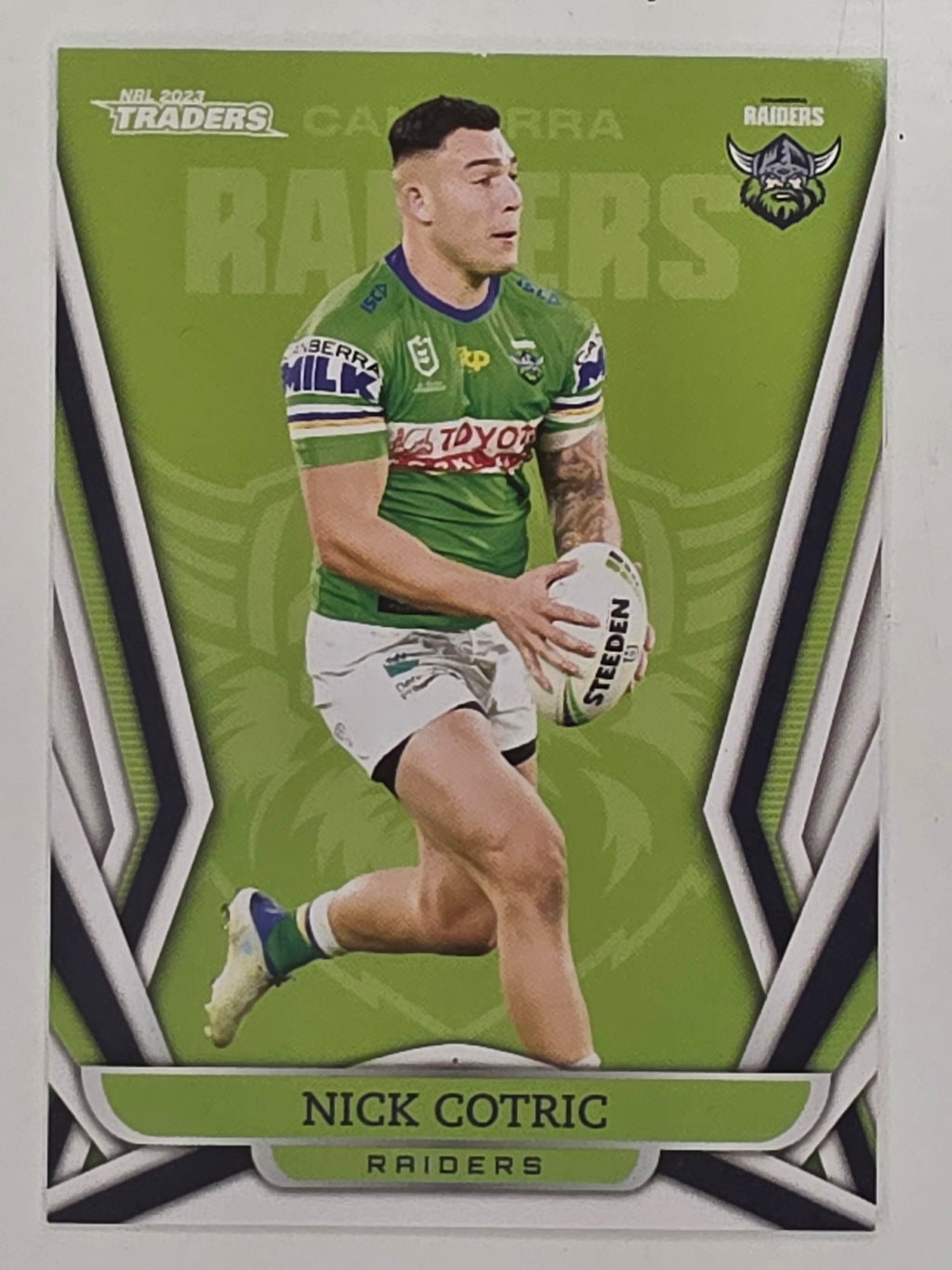 NRL 2023 Traders Titanium Base Card #012 Nick Cotric Canberra Raiders