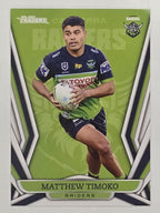 NRL 2023 Traders Titanium Base Card #017 Matthew Timoko Canberra Raiders
