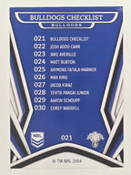 NRL 2023 Traders Titanium Base Card #021 Bulldogs Checklist Canterbury Bankstown Bulldogs