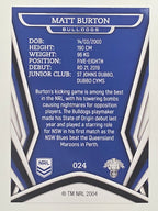 NRL 2023 Traders Titanium Base Card #024 Matt Burton Canterbury Bankstown Bulldogs